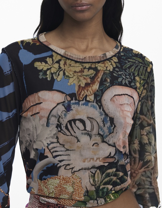 Desigual - Oriental-inspired print T-shirt designed by Mr. Christian Lacroix