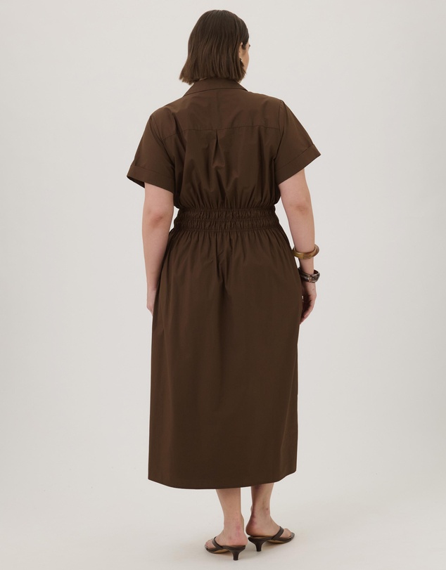 Atmos&Here Curvy - April Cotton Poplin Midi Shirt Dress