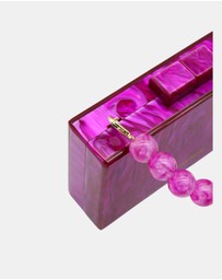 Morgan & Taylor - Arya Acrylic Clutch in Hot Pink