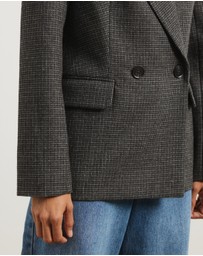 Atmos&Here - Amaya Double Breasted Wool Blend Blazer