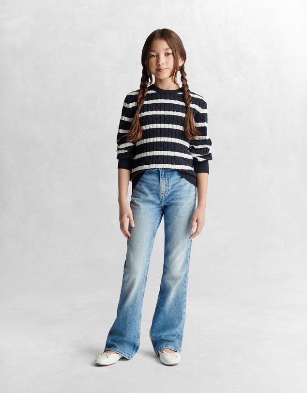 Gant - Shield Cable Knit Striped Jumper