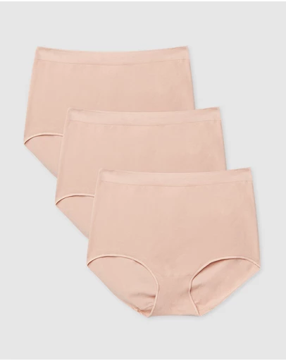 B Free Intimate Apparel - Seamless Cotton Full Briefs - 3 Pack