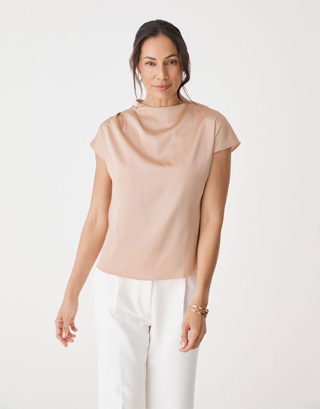 Forcast - Zafina Pleated Draped Top