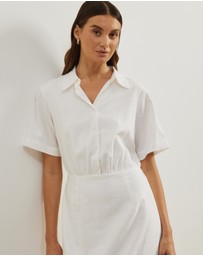 Atmos&Here - Remi Linen Blend Midi Shirt Dress