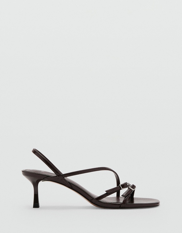 M.N.G - Kitten Heel Sandals with Straps