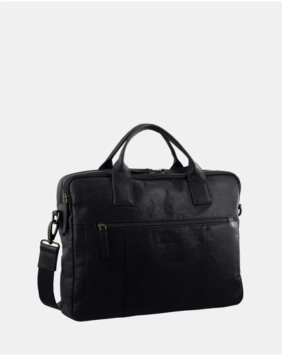 Pierre Cardin - Pierre Cardin Rustic Leather Computer Bag