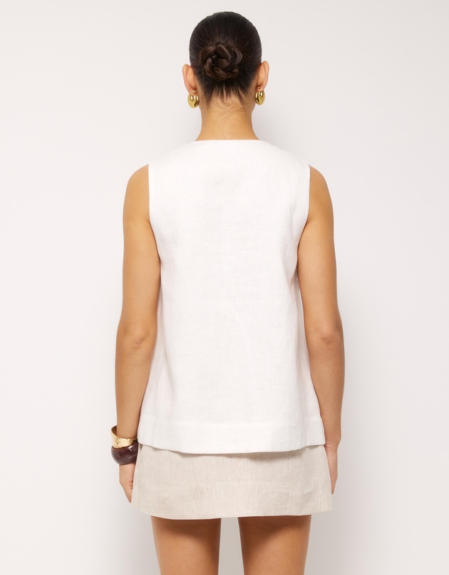 AERE - Patch Pocket Relaxed Linen Tank
