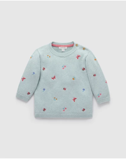 Purebaby - Ladybird Embroidered Jumper -Kids-Babies