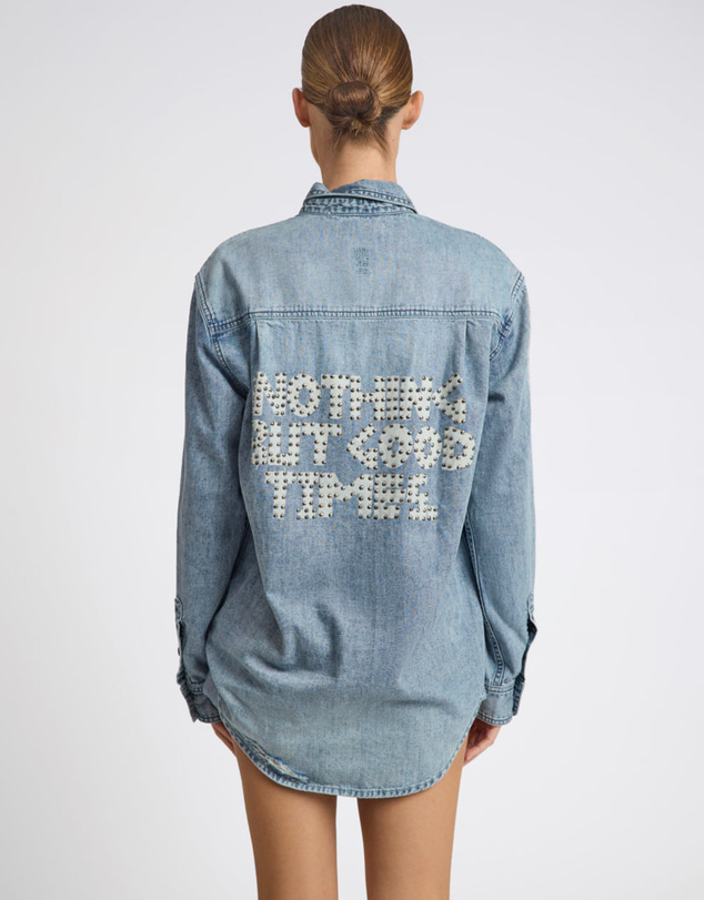 ONE TEASPOON - 25th Anniversary Limited Edition Everyday Studded Denim Shirt - Salty Dog