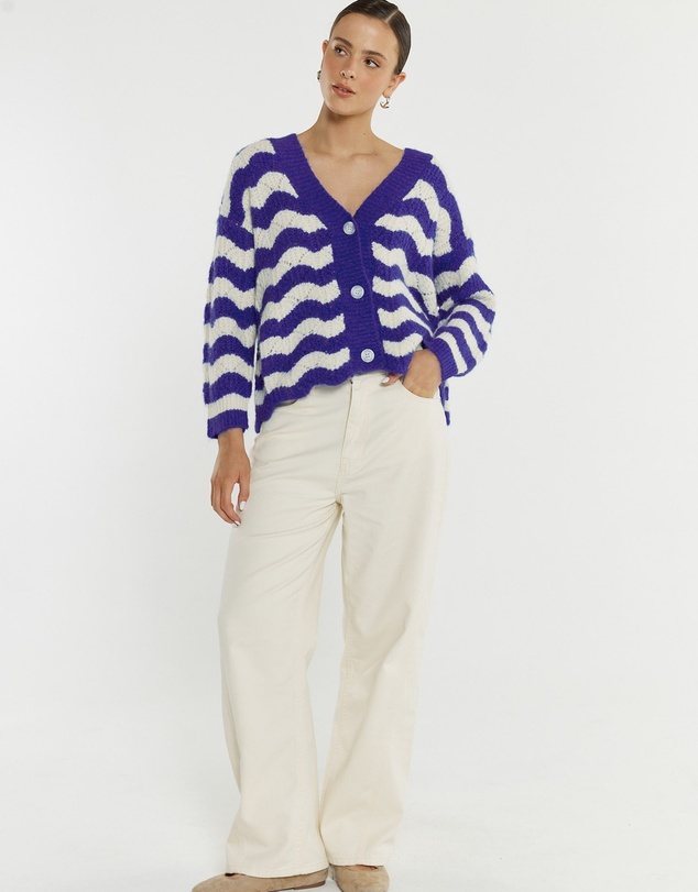 Sass - Etta Wavy Stripe Cardi