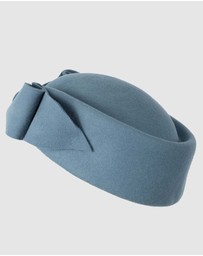 Max Alexander - Felt Blue Grey Pillbox Hat