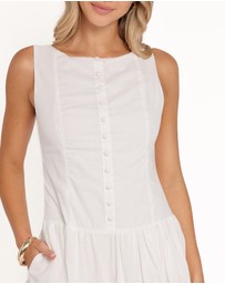 Petal & Pup - Evie Button Front Maxi Dress - White