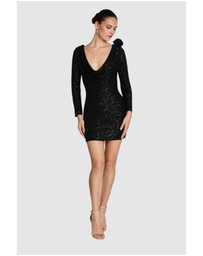 Romance by Honey and Beau - Gaia Draped Sequin Mini Dress