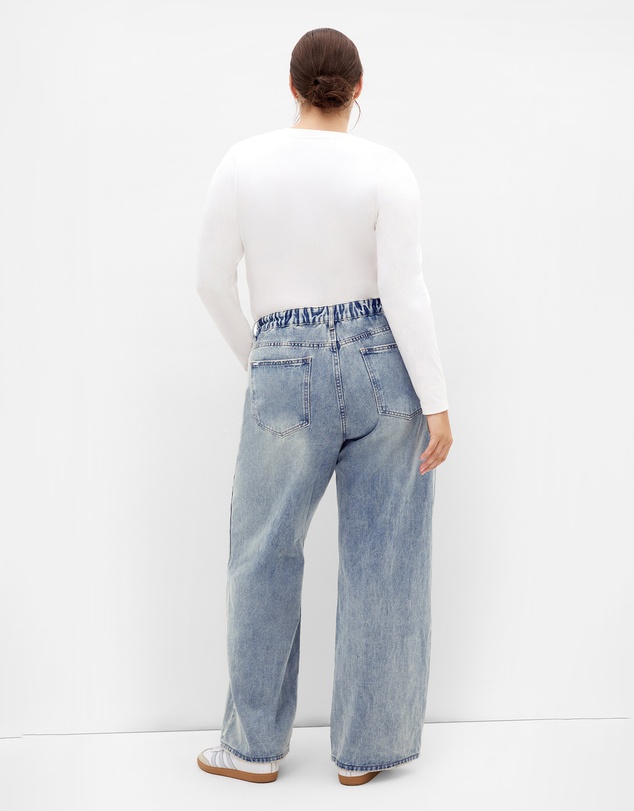 City Chic - Plus size Harley Fit Talia Wide Leg Jean - mid wash
