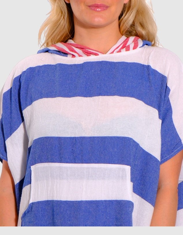Tolu Australia - Adult Hooded Beach Towel in Sailor Blue – Quick-Dry Swim Poncho for Swimming & Surfing