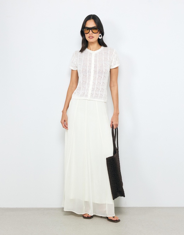 AERE - Lila Organic Cotton Pointelle Knit Top