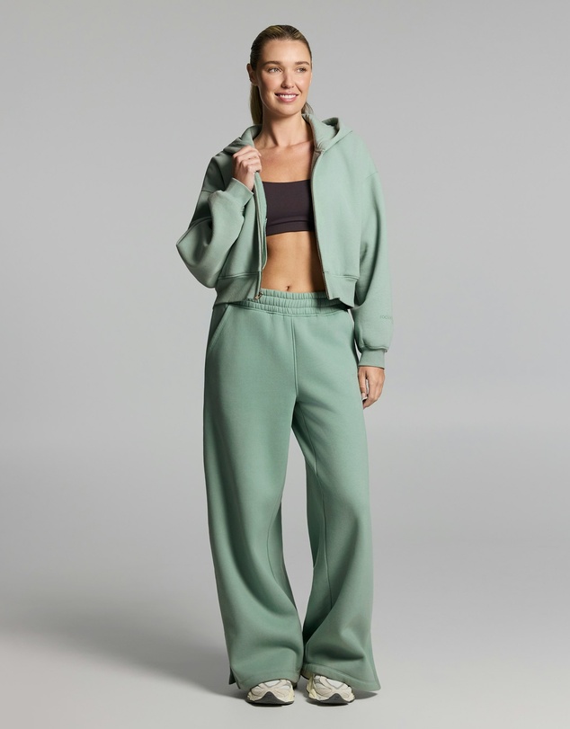 Rockwear - Luxe Fleece Cropped Zip Through Hoodie