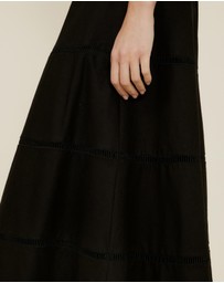 The Fated - Ruffle Pinafore Maxi Tiered Dress