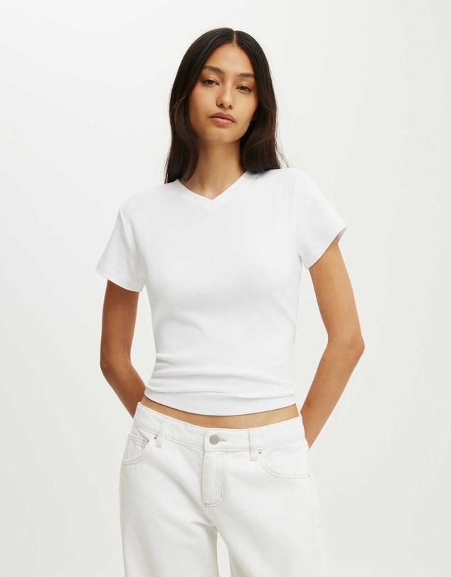 Cotton On - 90S Baby V Neck Tee