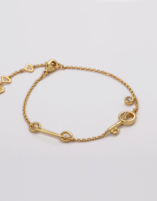 Wanderlust + Co - Crescent Key Gold Bracelet