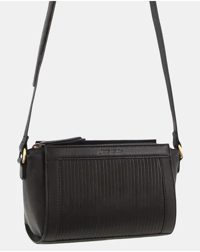 Pierre Cardin - Pierre Cardin Leather Pleated Design Crossbody Bag