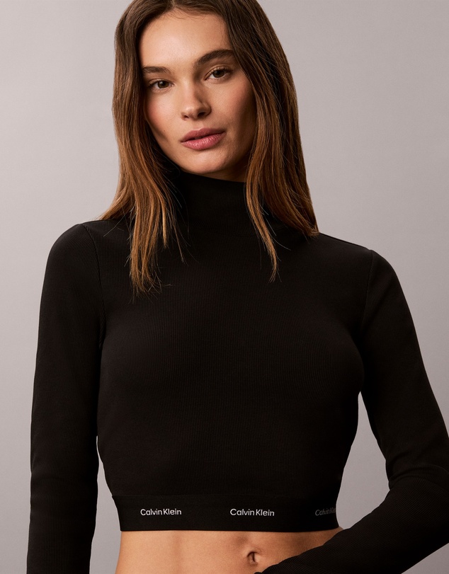 Calvin Klein Jeans - Baby Rib Crop Logo Neck Top