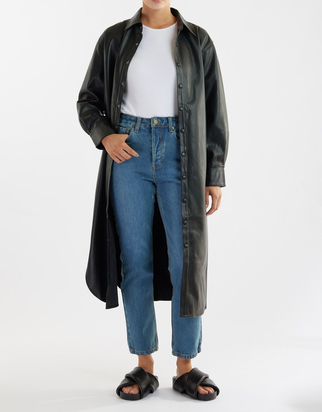 Amelius - Bolt Vegan Leather Shirt Dress