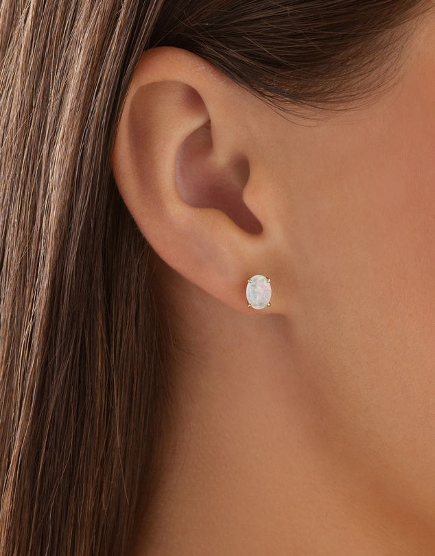 Michael Hill - Stud Earrings with Opal in 10kt Yellow Gold