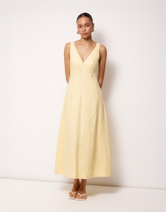 AERE - Haven Linen Beaded Midi Dress