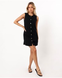 Petal & Pup - Leslie Mini Dress - Black Stripe