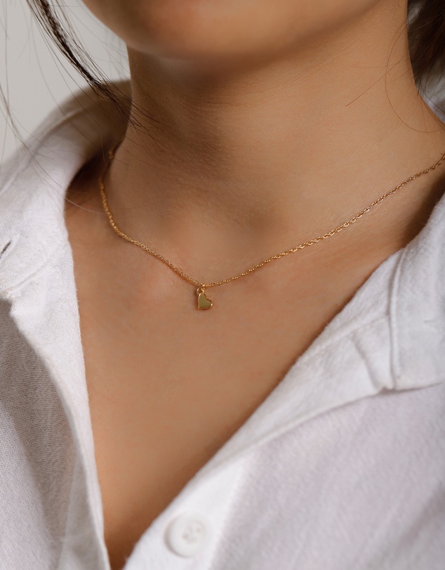 Elli Jewelry - Necklace with Heart Pendant 925 Sterling Silver Gold-plated