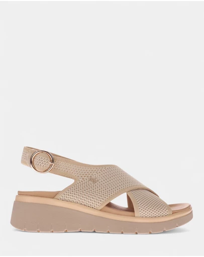 Mia Vita - Celia Wedge Sandal - Beige