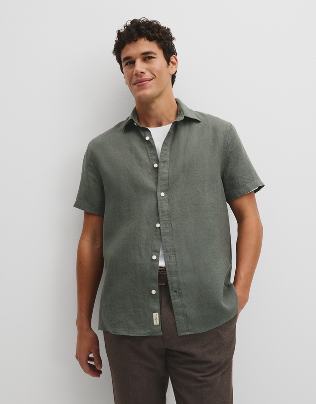 Country Road - Short Sleeve Regular Fit Linen Shirt