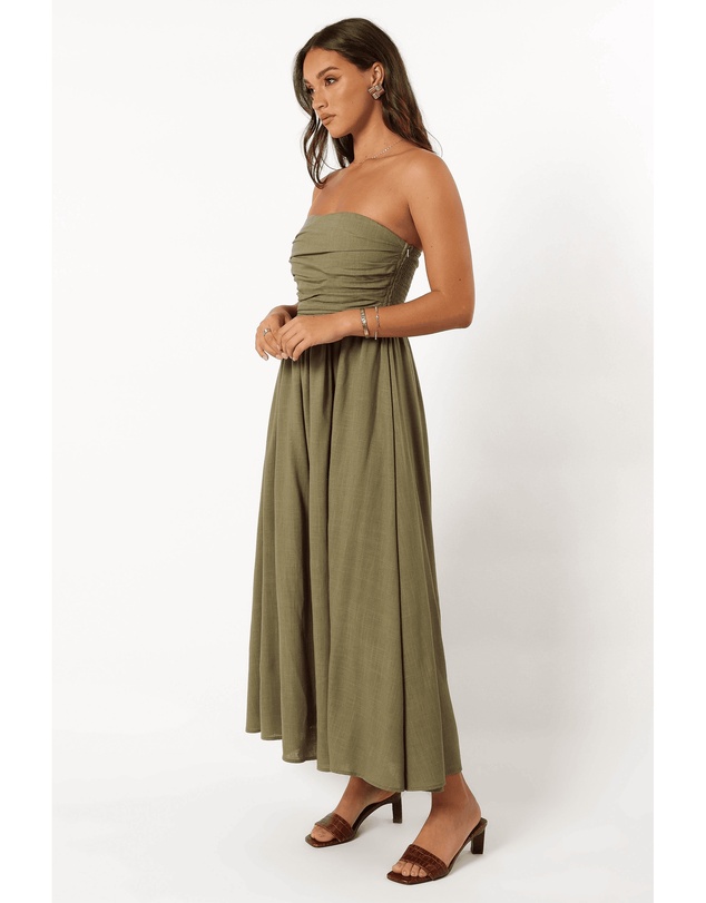 Petal & Pup - Kayt Strapless Dress - Olive Green