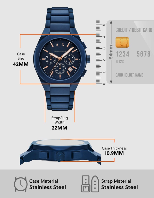 Armani Exchange - Blue Chronograph Watch