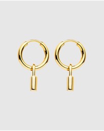 Najo - Love Lock Yellow Gold Huggie Earrings