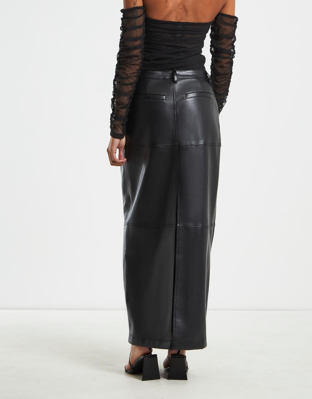 Alice In The Eve - Millie Leather Look Maxi Cargo Skirt