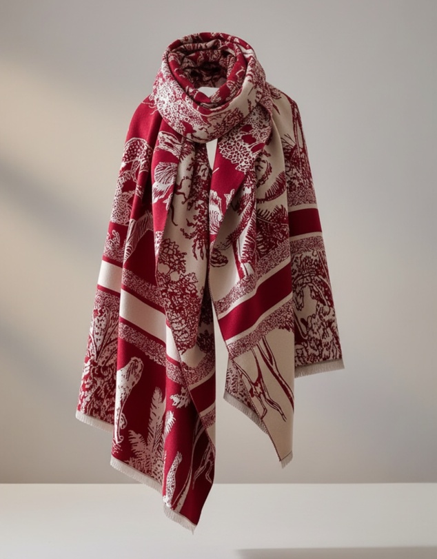 Mossée - Kelly Forest-Print Wool Shawl