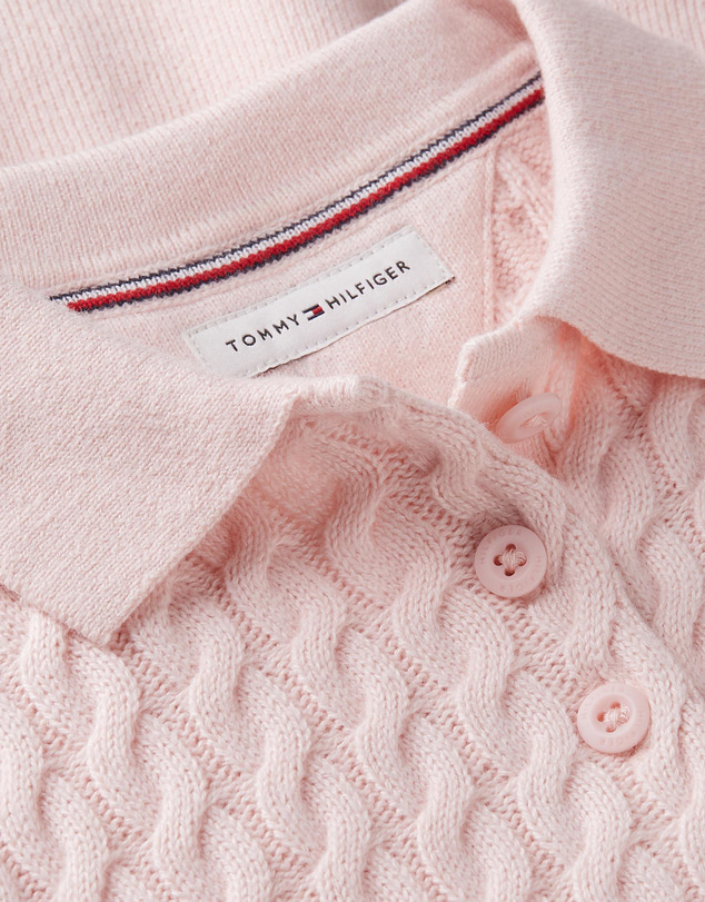 Tommy Hilfiger - Cable Knit Relaxed Polo Jumper Dress - Babies