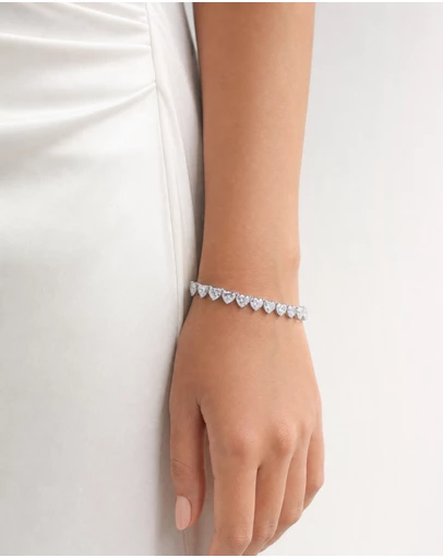 Izoa - Love Heart Tennis Bracelet