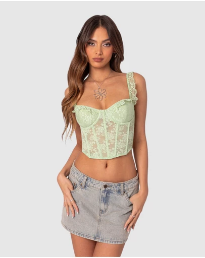 EDIKTED - Amaya Sheer Lace Corset