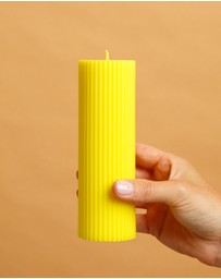 XRJ Celebrations - Pillar Neon Yellow Candle