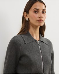Atmos&Here - Delilah Long Sleeve Double Ended Zipper Knit Jacket