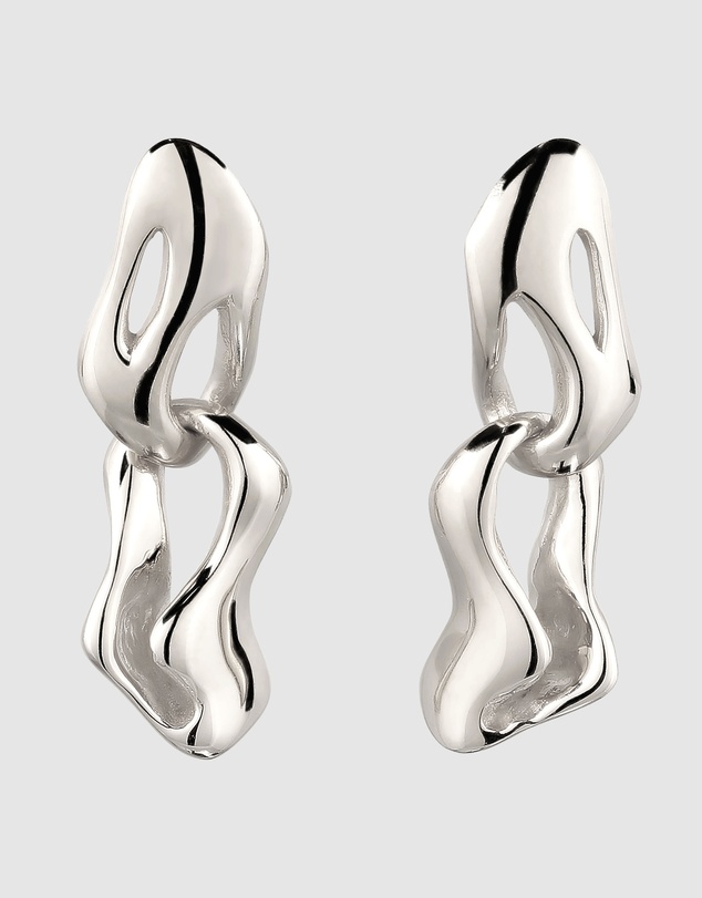 Elli Jewelry - Molten Link Stud Earrings in 925 Silver