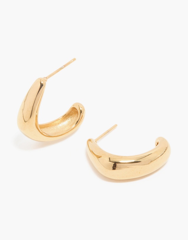Lovisa - Waterproof Gold Plated Stainless Steel Banana Shape Hoop Earrings