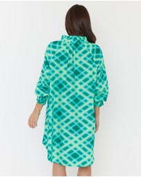 ALEXANDRA - Ollie Dress Emerald Crosshatch