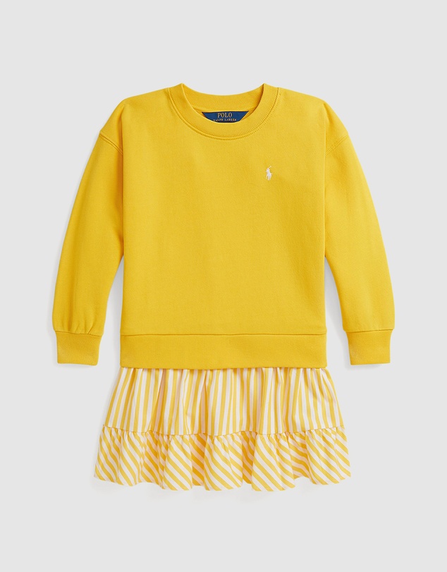 Polo Ralph Lauren - Striped-Skirt Loopback Fleece Dress - Kids