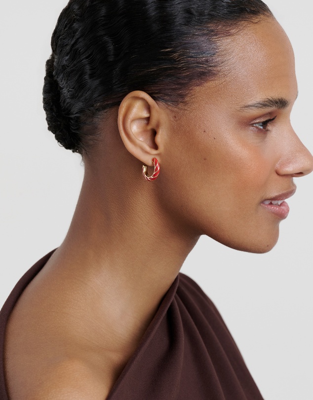 Ted Baker - TRINNA: Twist Enamel Hoop Earrings