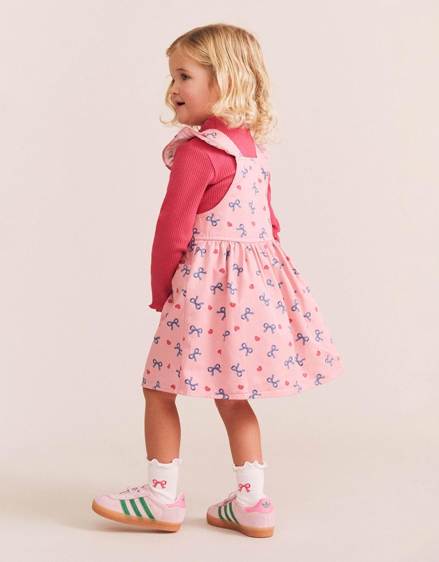 Huxbaby - Hearts and Bows Frill Overalls - Babies-Kids