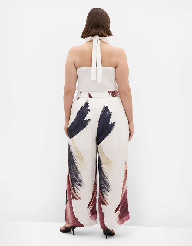 City Chic - Plus size Alexi Muse Print Pant - ivory